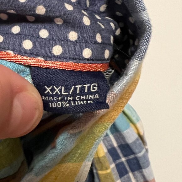 Tommy Bahama Linen Shirt Long Sleeve Button Down Blue Colorful Men's size XXL - Picture 7 of 9